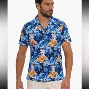 Robert Graham Mens  SASHIKO Seersucker SS Shirt.  Sz Small NWT $238